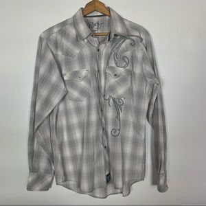 Wrangler Rock 47 Pearl Snap Western Shirt Large L